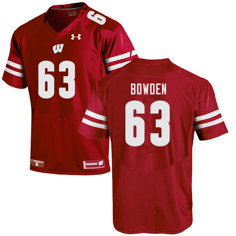 Men #63 Peter Bowden Wisconsin Badgers College Football Jerseys Sale-Red